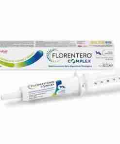 CANDIOLI FLORENTERO COMPLEX 30 ML PASTA - GioPet - GioPet Box and syringe-like applicator of Florentero Complex, a digestive supplement, with blue-green logo and labeling visible